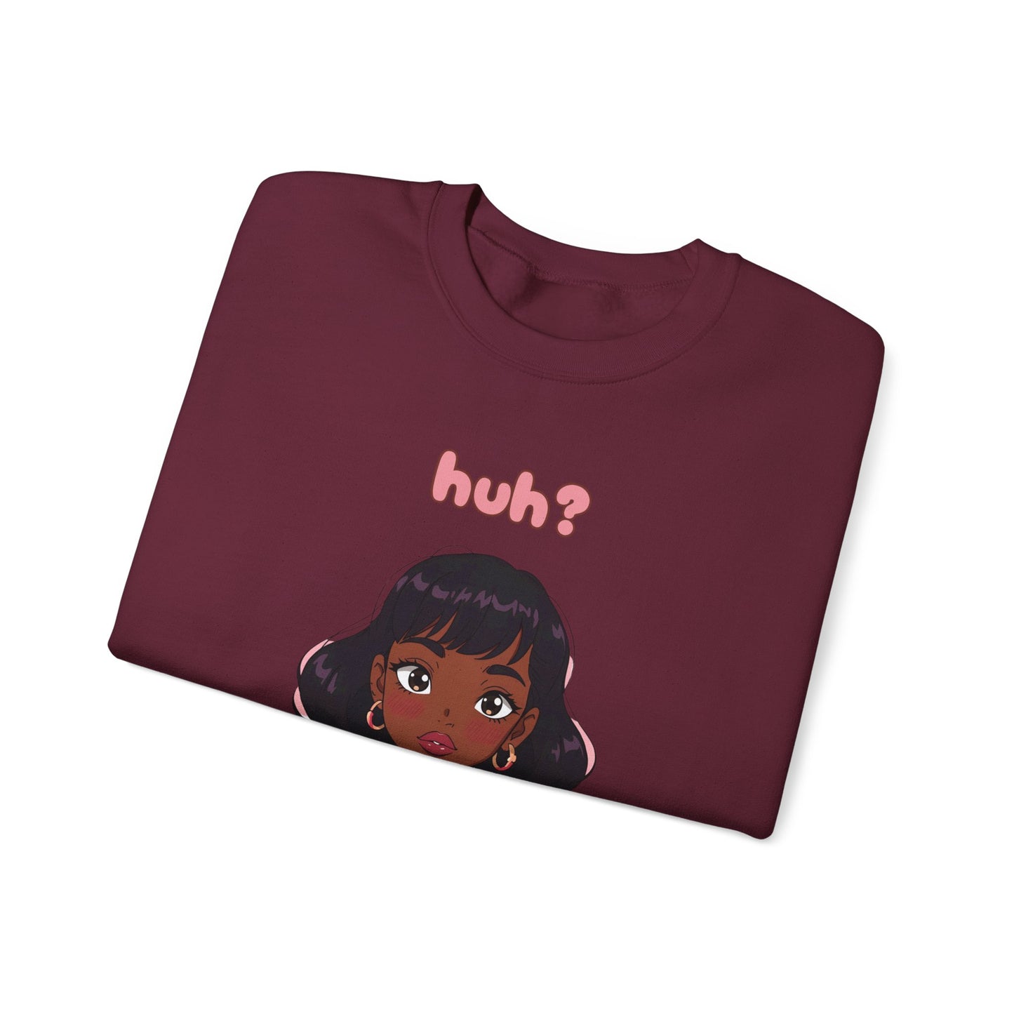 Cute Anime Girl "huh?" Crewneck Sweatshirt