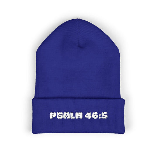 Embroidered 'Psalm 46:5' Classic Cuffed Beanie
