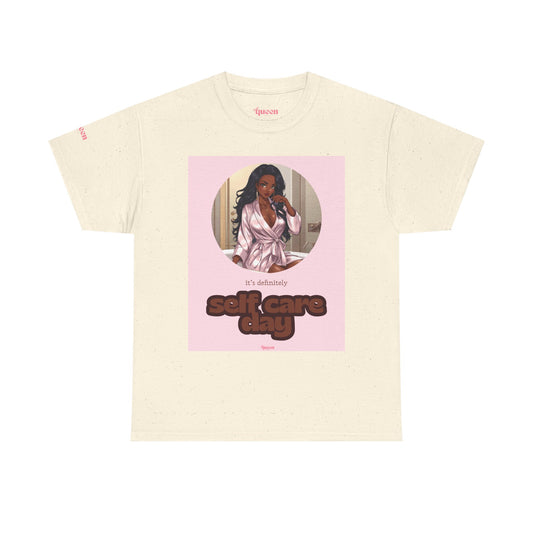 Self Care Day Tee — Pink Retro Graphic Relaxation Shirt
