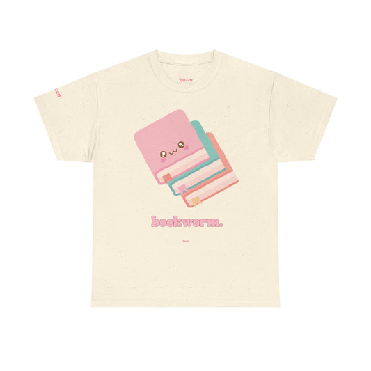 Bookworm Cute Stack T-Shirt — Kawaii Pastel Books Tee