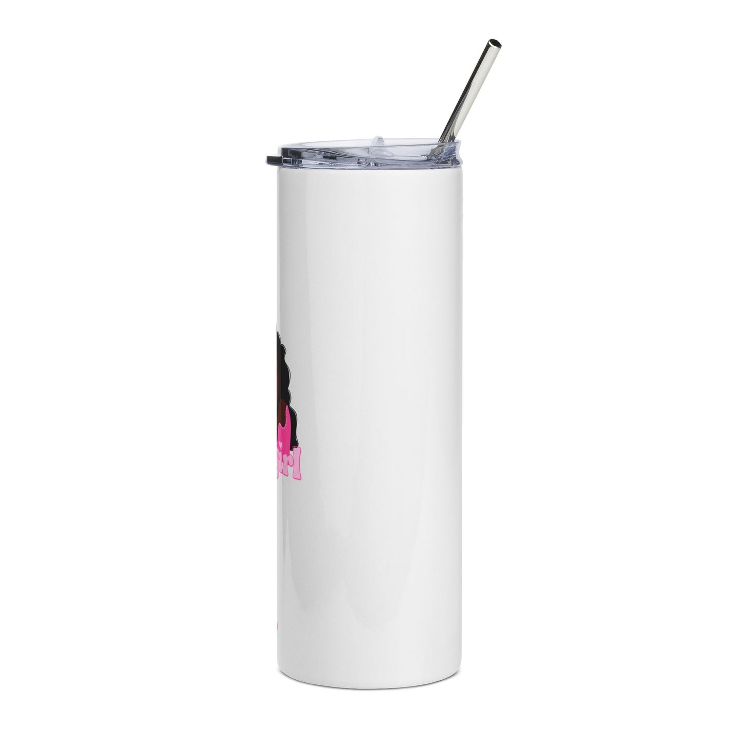 20oz Stainless Tumbler — "That Girl" Afro Beauty Travel Cup (Pink)