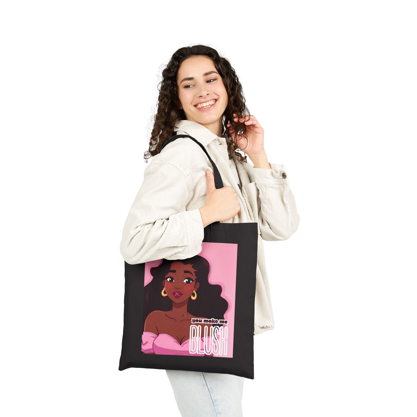 Tote Bag — 'Blush' Pink Afro Girl Canvas Tote