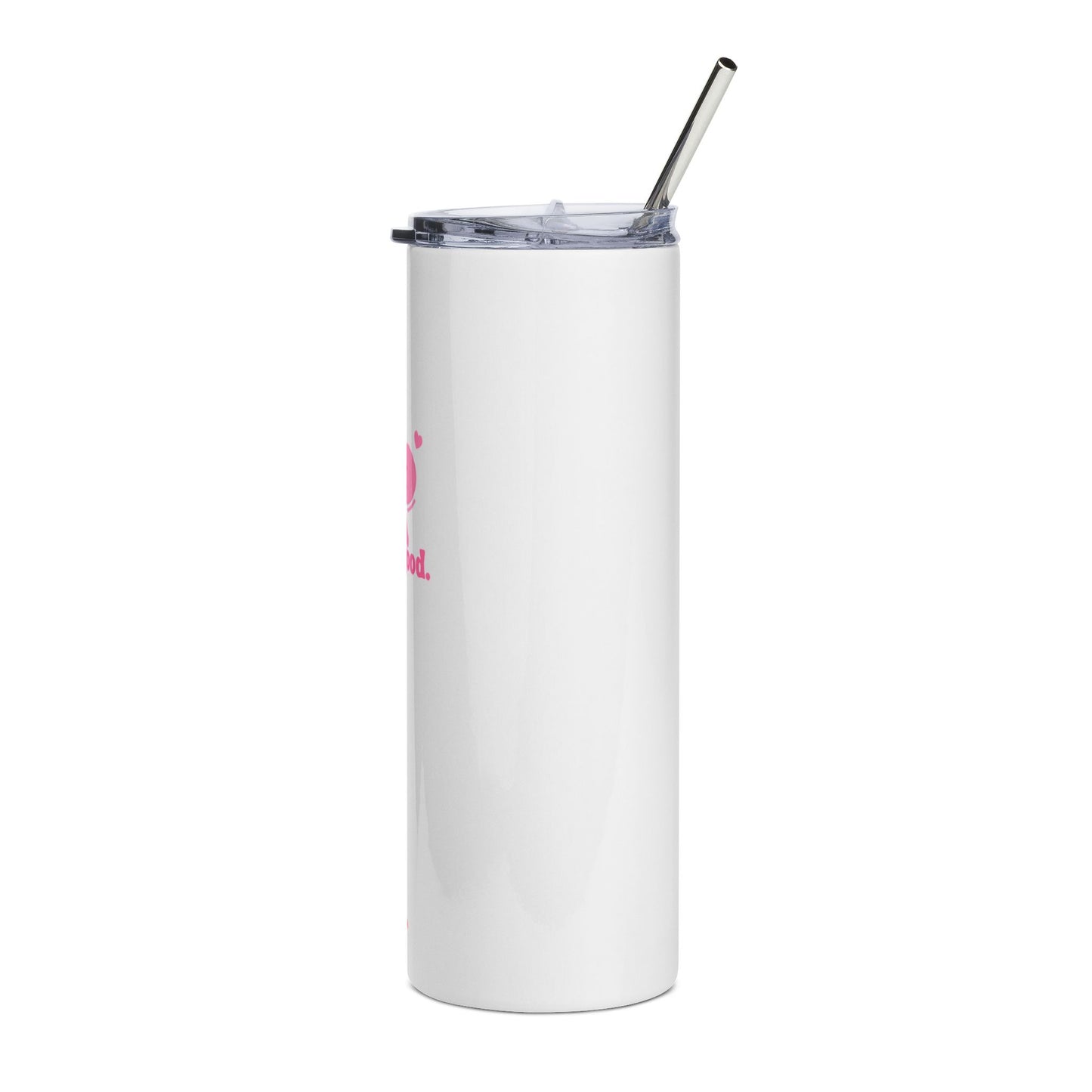 20oz Stainless Tumbler — Pink Bow “life is good.” Insulated Travel Cup