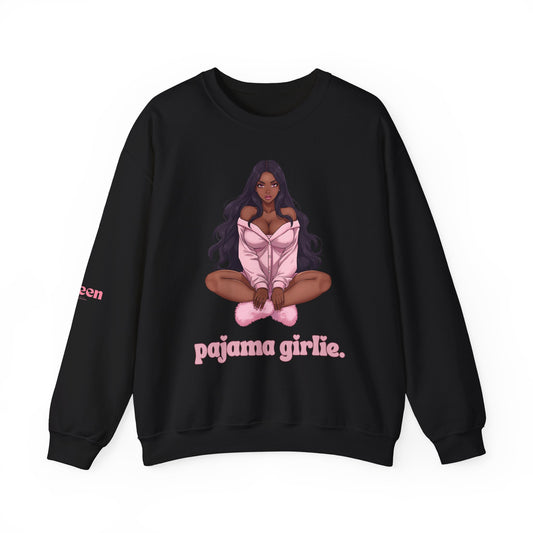 Pajama Girlie Sweatshirt — Cozy Pink Loungewear Crewneck