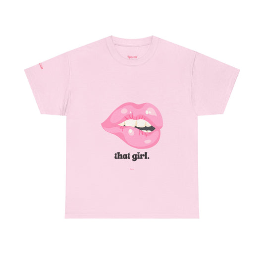 That Girl Lip Graphic Tee — Pink Glossy Lips Tee