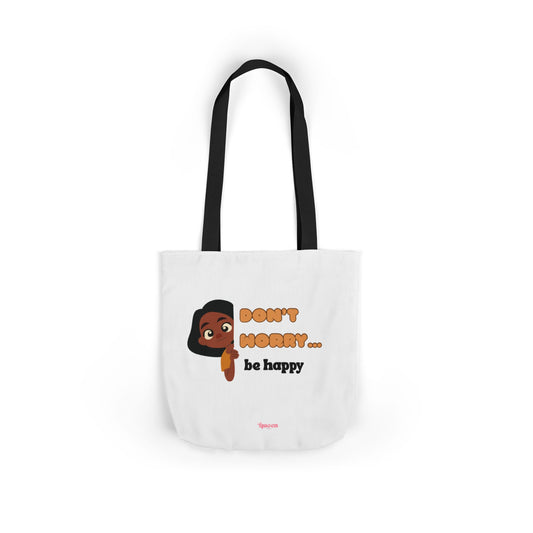 Don’t Worry… Be Happy Canvas Tote Bag — Cute Positive Quote Tote