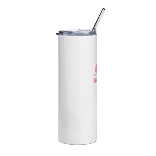 20oz Stainless Tumbler — Pink Bow “life is good.” Insulated Travel Cup