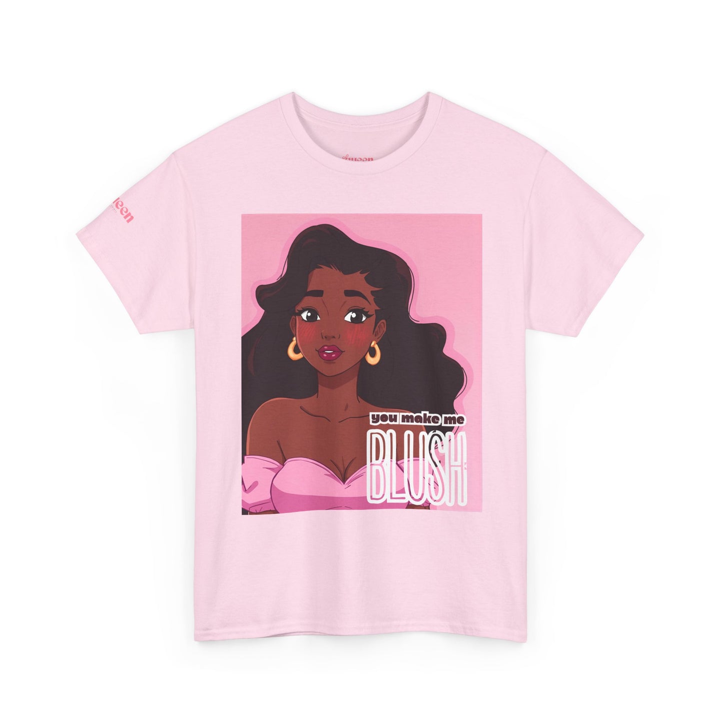 Blush Tee — Pink Retro Afro Girl Graphic T-Shirt