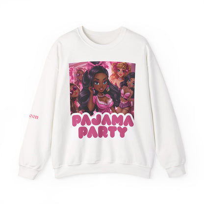 Pajama Party Sweatshirt — Cute Girl Squad Graphic Crewneck
