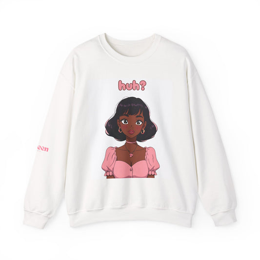 Cute Anime Girl "huh?" Crewneck Sweatshirt
