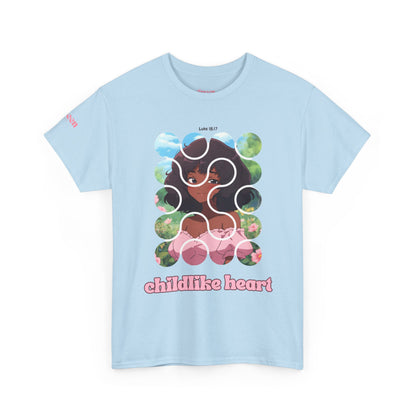 Childlike Heart Graphic Tee — Retro Puzzle Girl Design