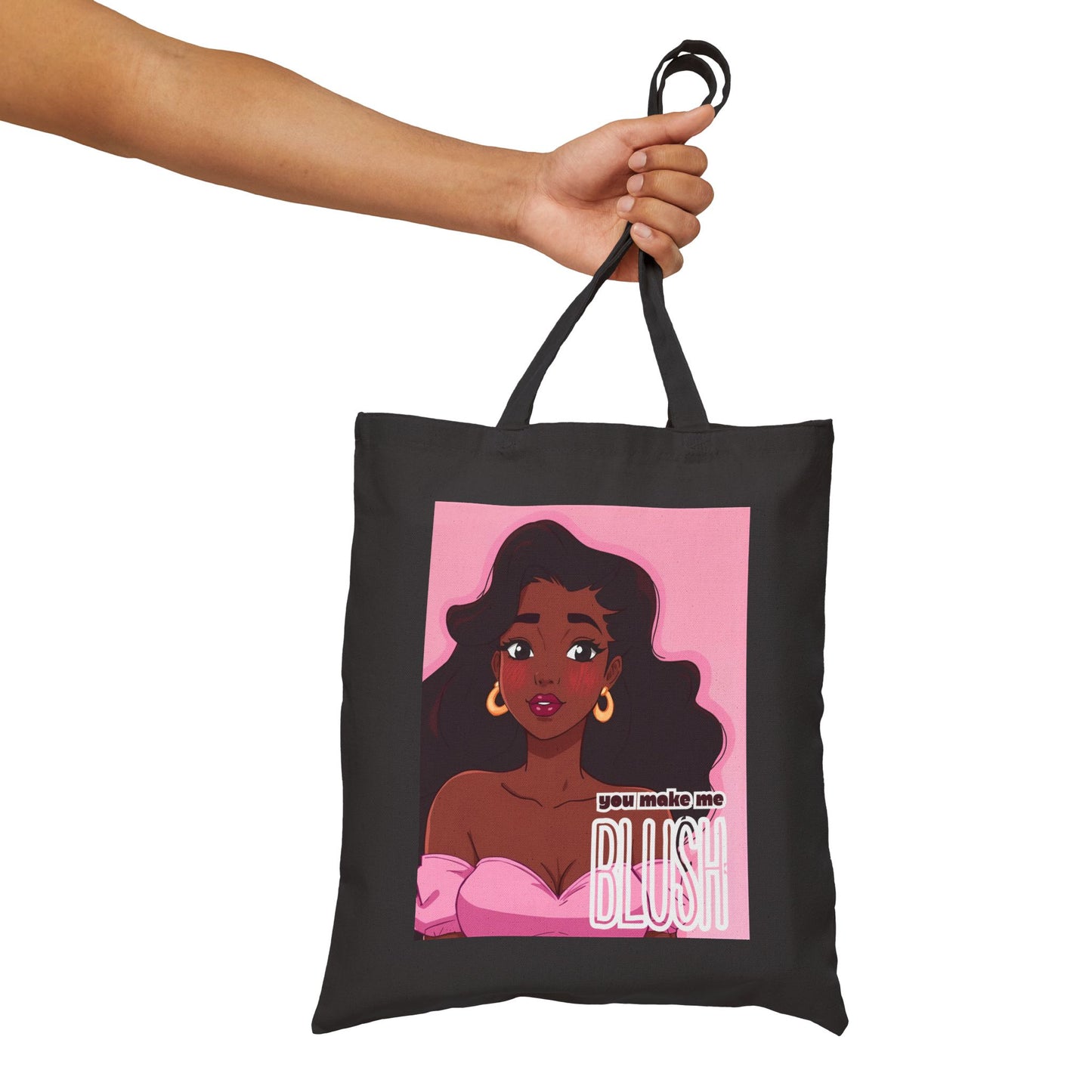 Tote Bag — 'Blush' Pink Afro Girl Canvas Tote