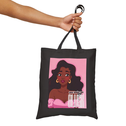 Tote Bag — 'Blush' Pink Afro Girl Canvas Tote