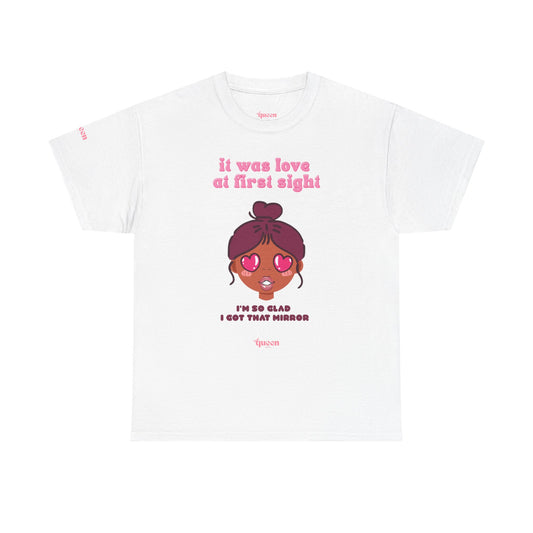 T-Shirt — “It Was Love at First Sight” Cute Heart‑Eyes Character Graphic Tee