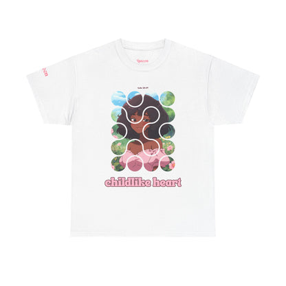 Childlike Heart Graphic Tee — Retro Puzzle Girl Design