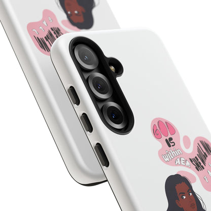Phone Case — 'God is Within Her, She Will Not Fail' Inspirational Illustrated Case