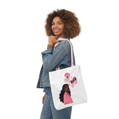 Tote Bag — "God Is Within Her; She Will Not Fail" Illustrated Faith Tote