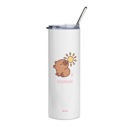 20oz Stainless Tumbler — Cute Bear with Sun "Sunshine" Design