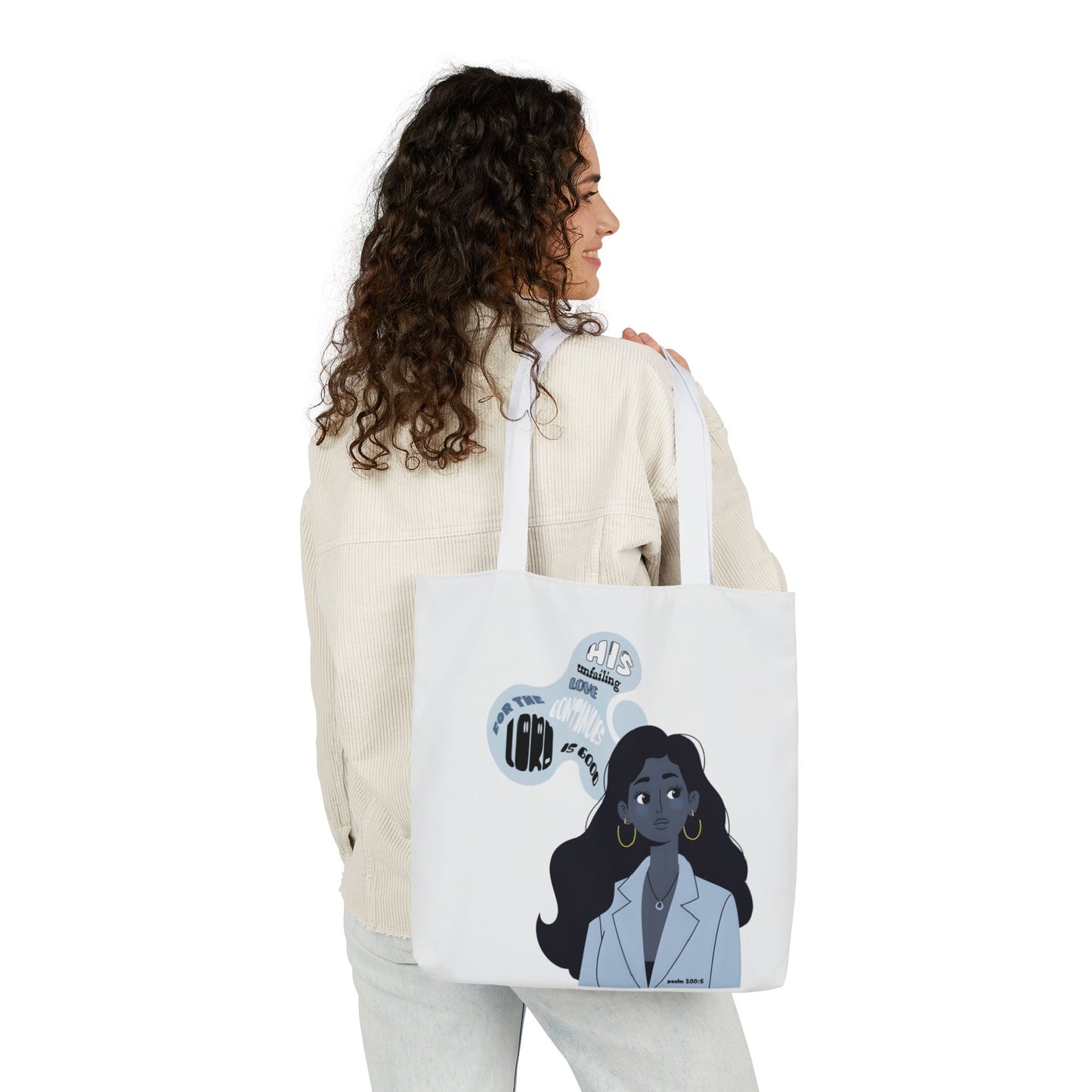 Illustrated Thought Bubble Canvas Tote (Faith Inspired)