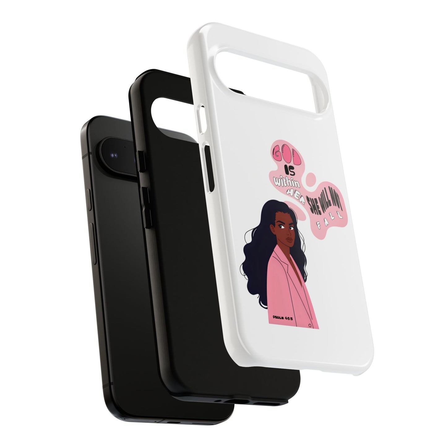 Phone Case — 'God is Within Her, She Will Not Fail' Inspirational Illustrated Case