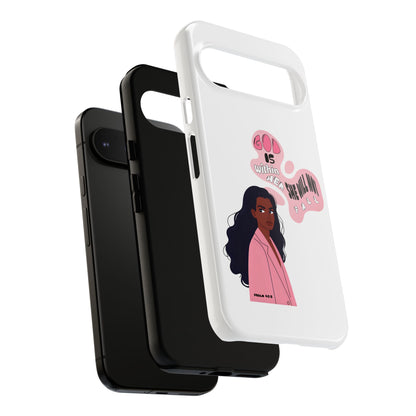 Phone Case — 'God is Within Her, She Will Not Fail' Inspirational Illustrated Case