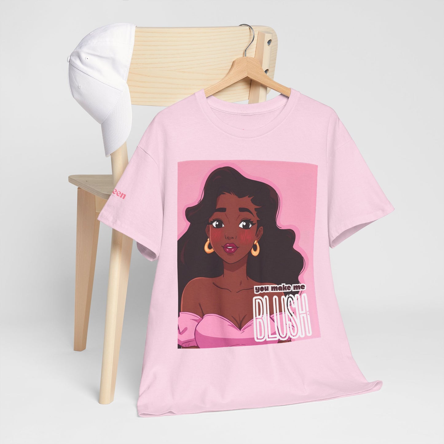 Blush Tee — Pink Retro Afro Girl Graphic T-Shirt