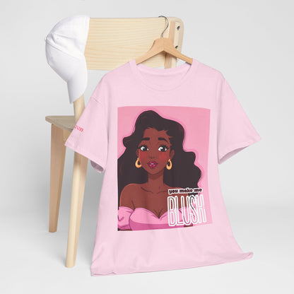 Blush Tee — Pink Retro Afro Girl Graphic T-Shirt
