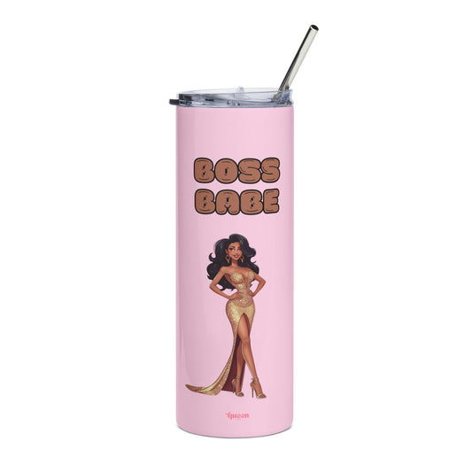 Boss Babe 20oz Stainless Steel Tumbler — Pink Empowerment Travel Cup
