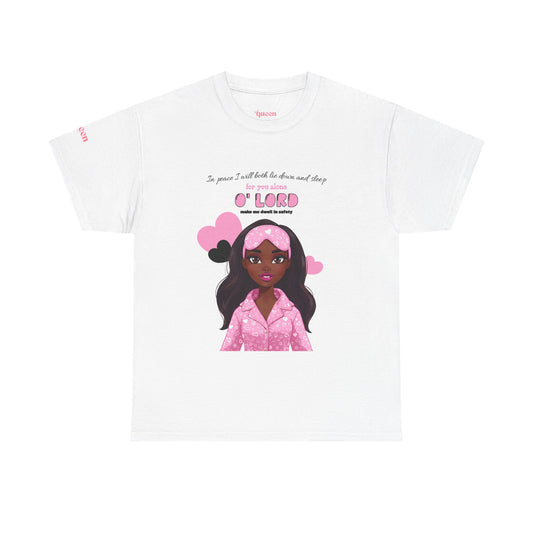 Girl in Pink Pajamas T‑Shirt — "O' Lord" Cute Christian Sleepy Design