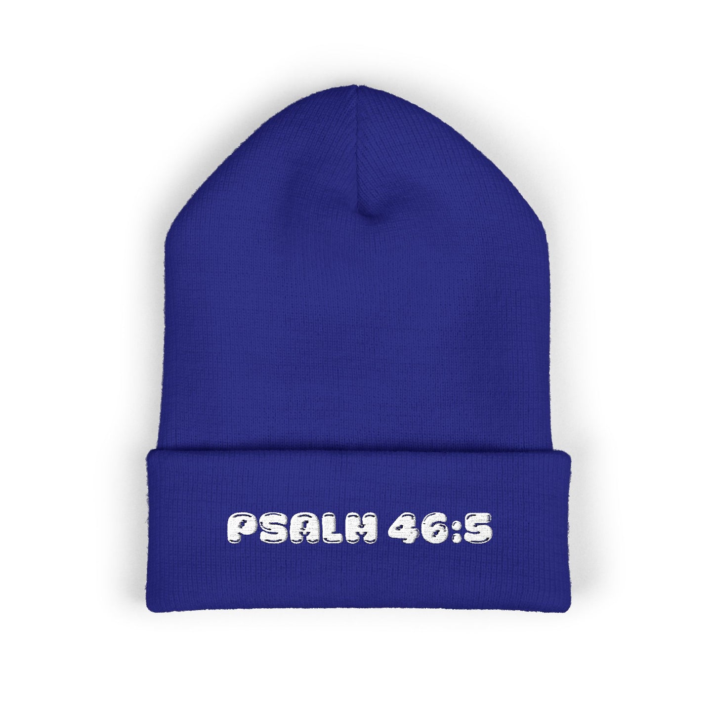 Embroidered 'Psalm 46:5' Classic Cuffed Beanie