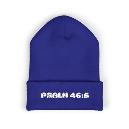 Embroidered 'Psalm 46:5' Classic Cuffed Beanie