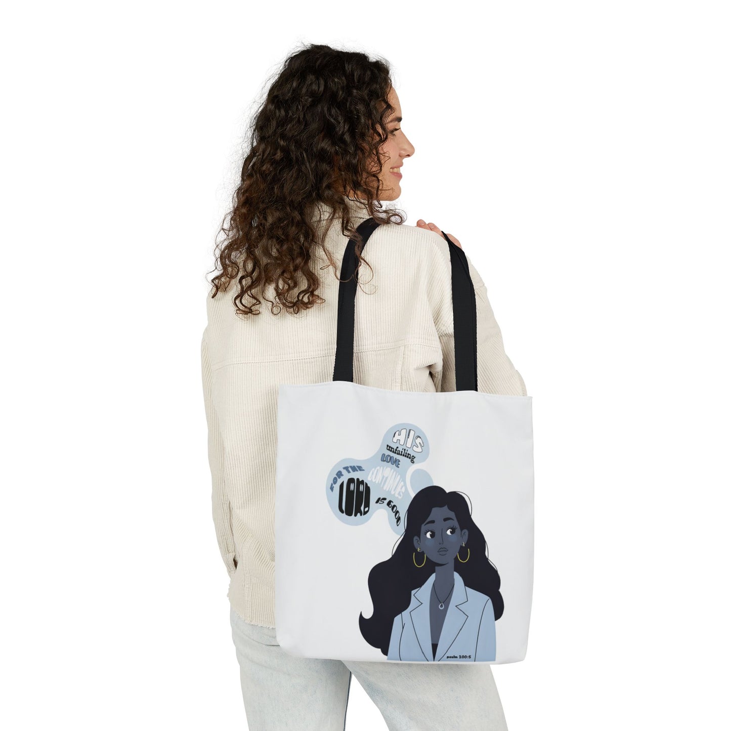 Illustrated Thought Bubble Canvas Tote (Faith Inspired)