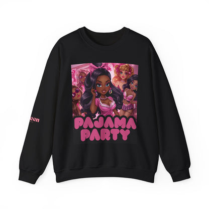 Pajama Party Sweatshirt — Cute Girl Squad Graphic Crewneck