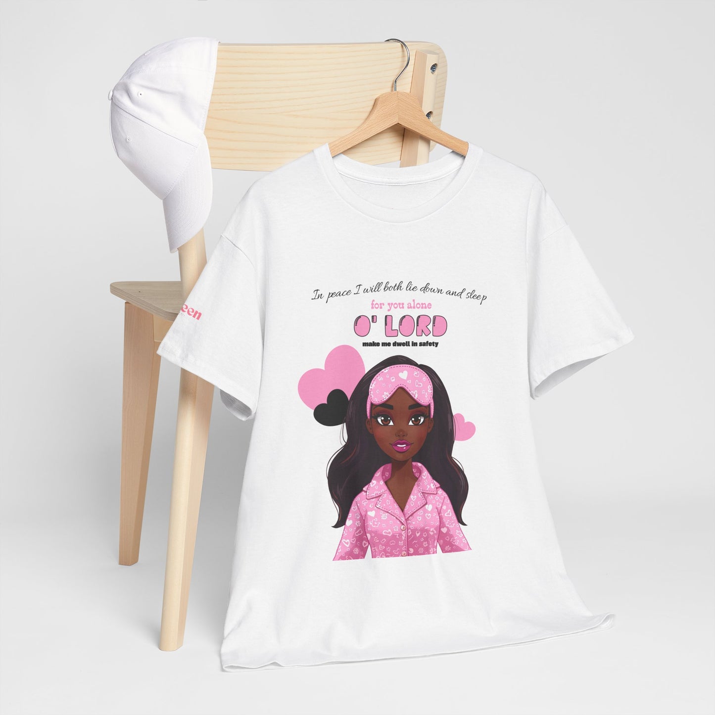 Girl in Pink Pajamas T‑Shirt — "O' Lord" Cute Christian Sleepy Design