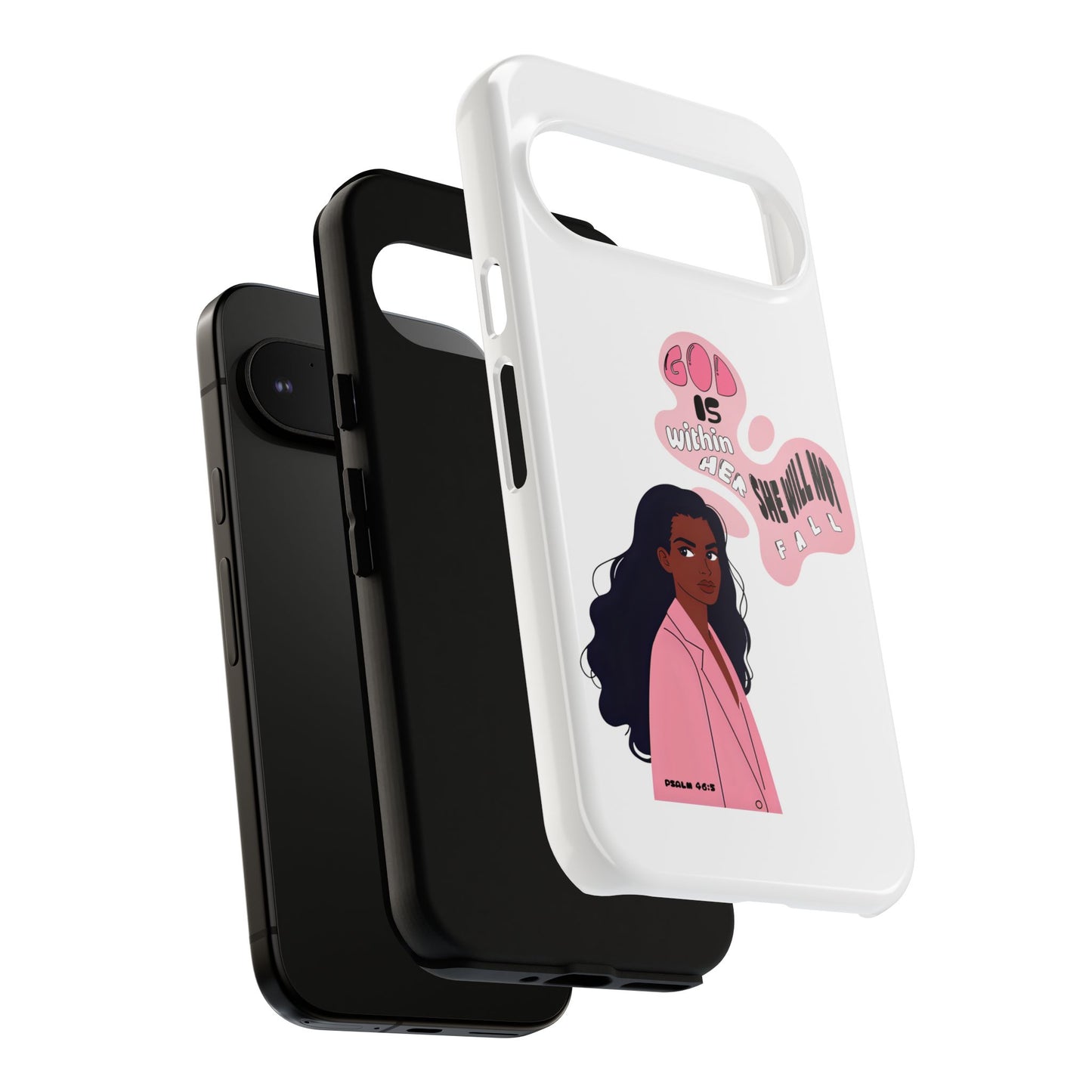 Phone Case — 'God is Within Her, She Will Not Fail' Inspirational Illustrated Case