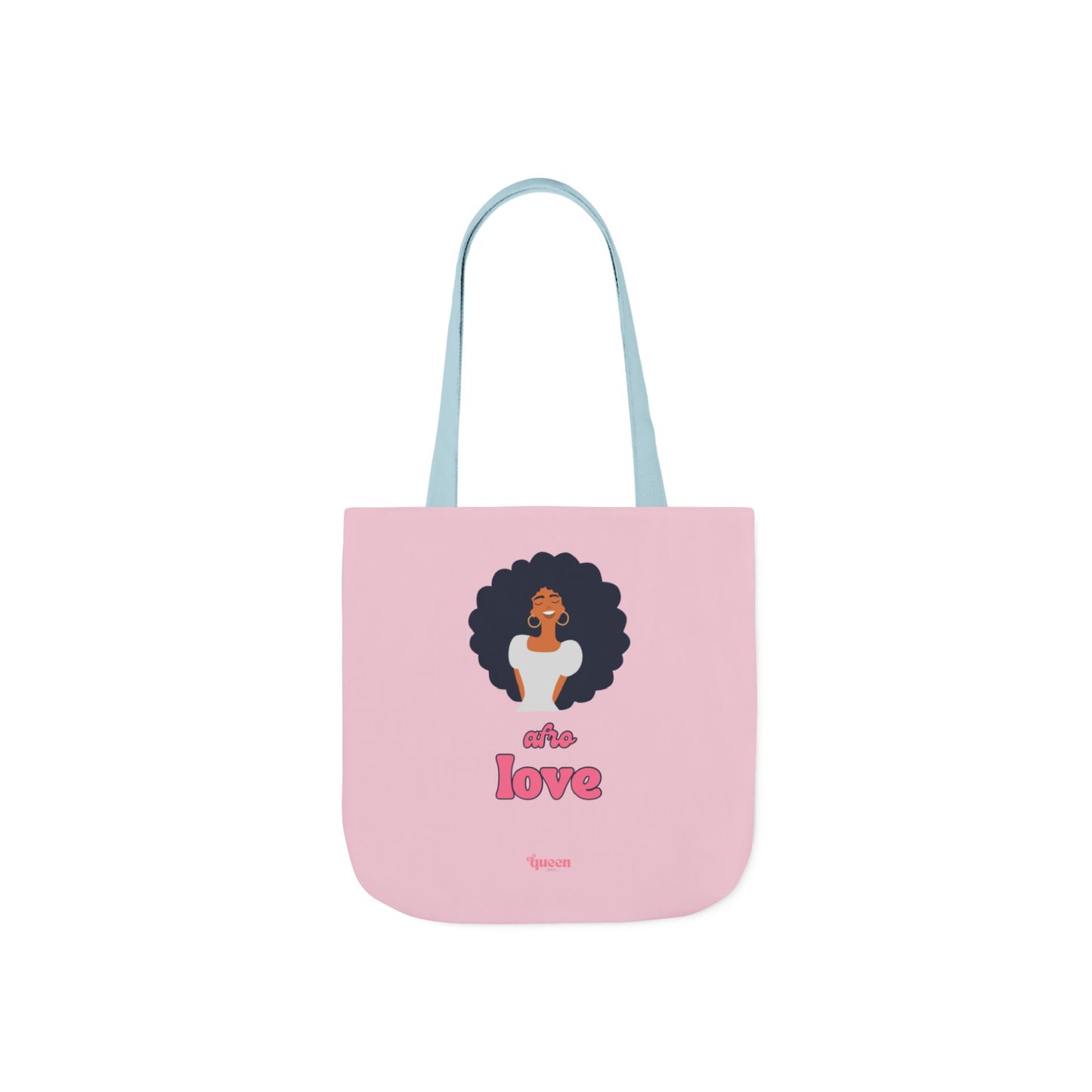 Pink "She’s Love" Afro Woman Canvas Tote