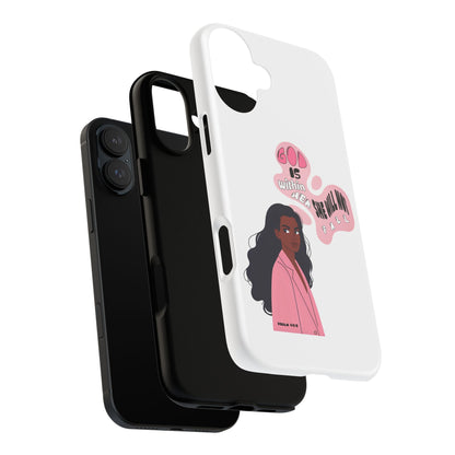 Phone Case — 'God is Within Her, She Will Not Fail' Inspirational Illustrated Case