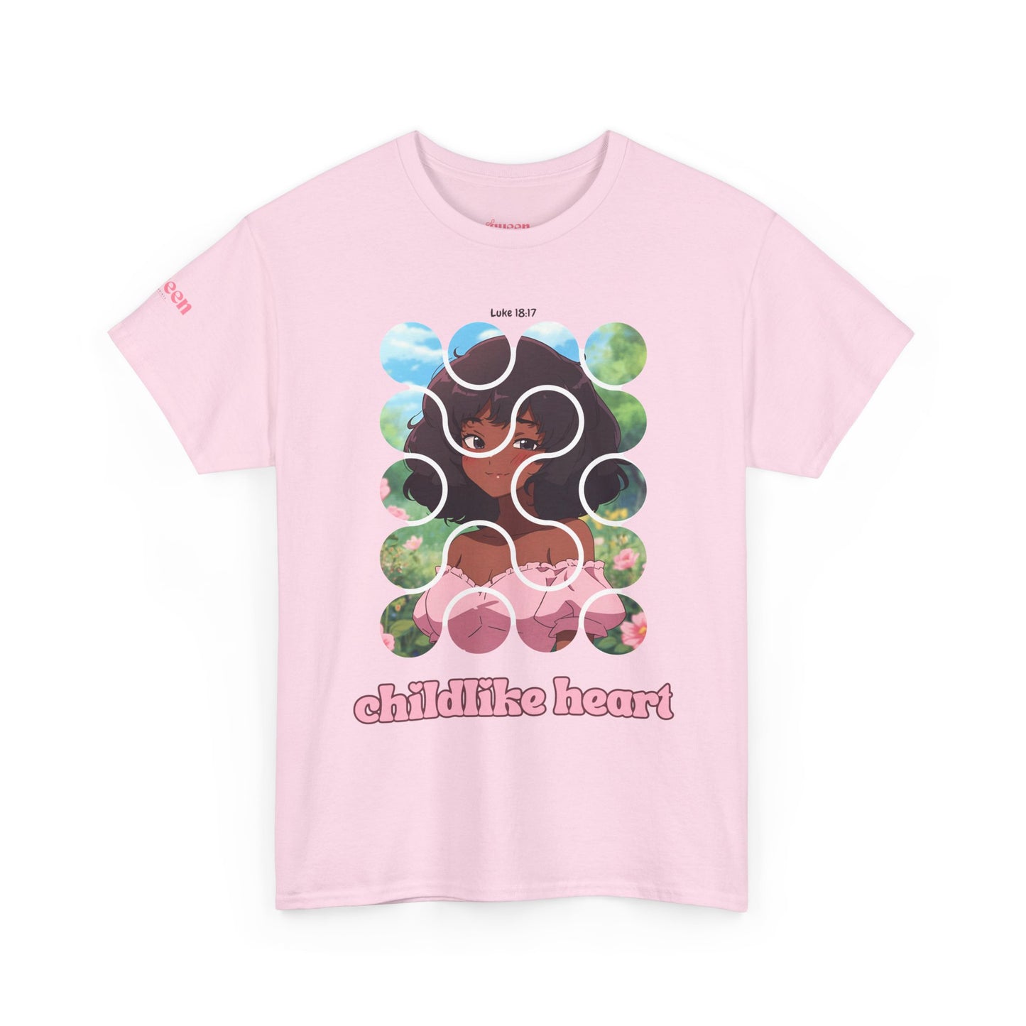 Childlike Heart Graphic Tee — Retro Puzzle Girl Design