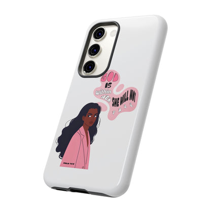 Phone Case — 'God is Within Her, She Will Not Fail' Inspirational Illustrated Case