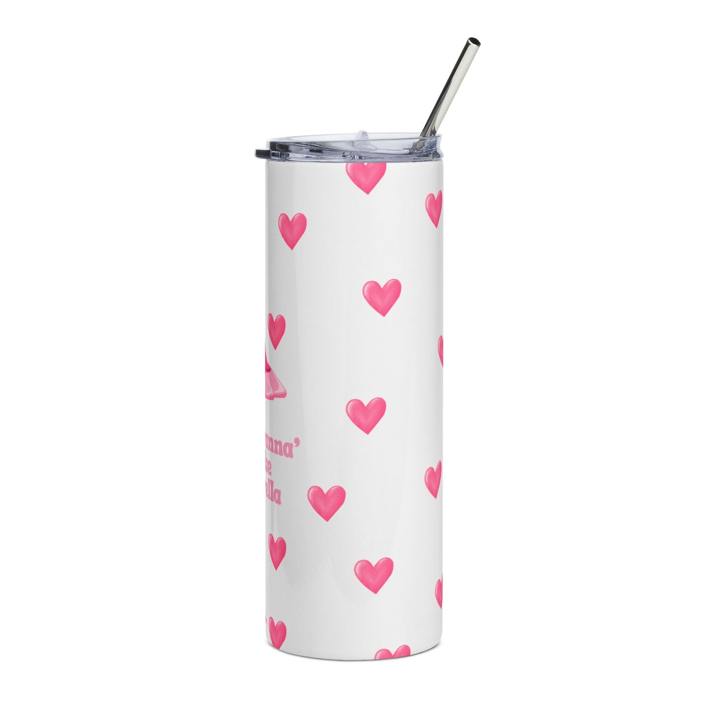 20oz Stainless Steel Tumbler — Pink Heels "I Don't Wanna Be Like Cinderella" Travel Cup