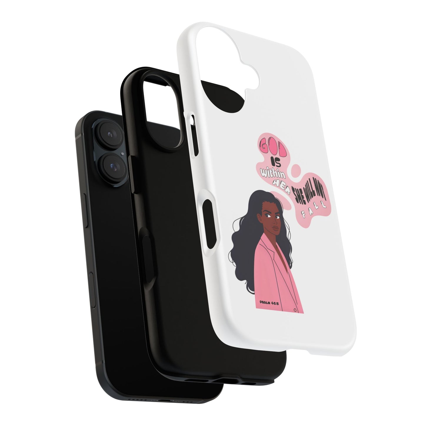 Phone Case — 'God is Within Her, She Will Not Fail' Inspirational Illustrated Case