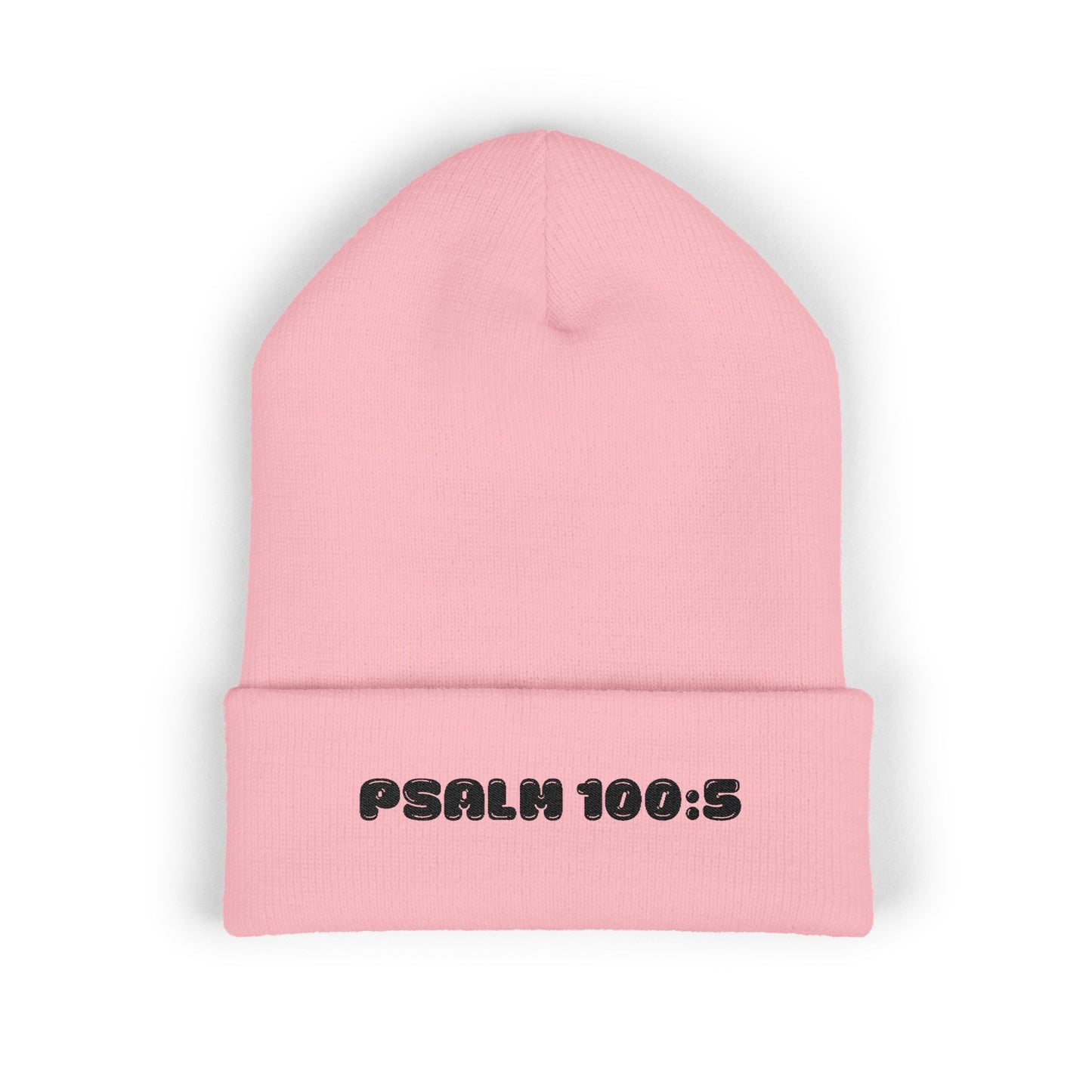 Embroidered 'Psalm 100:5' Classic Cuffed Beanie — Christian Faith Winter Hat