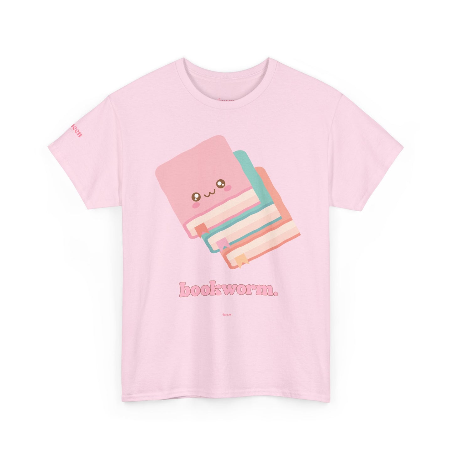 Bookworm Cute Stack T-Shirt — Kawaii Pastel Books Tee
