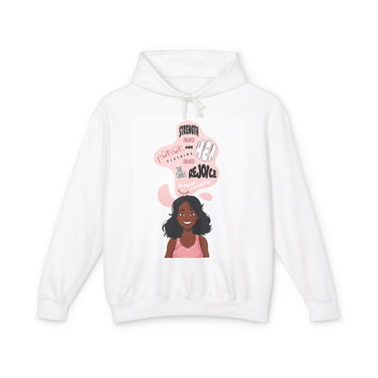 Queen Power Hoodie — Inspirational Pink 'Proverbs Woman' Graphic Sweatshirt