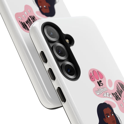 Phone Case — 'God is Within Her, She Will Not Fail' Inspirational Illustrated Case
