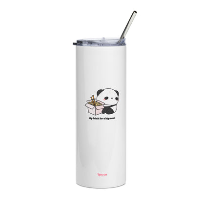 Panda Noodle Tumbler — Cute 20oz Stainless Steel Travel Cup ("Big drinks for a big mood")