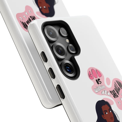 Phone Case — 'God is Within Her, She Will Not Fail' Inspirational Illustrated Case