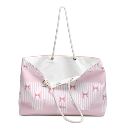 Pink Striped 'Beautiful in Every Way' Weekender Bag – Floral Travel Tote