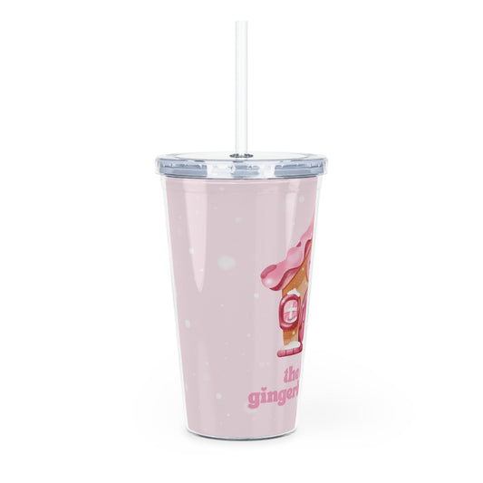 Pink Fairy Gingerbread Girl Tumbler with Straw