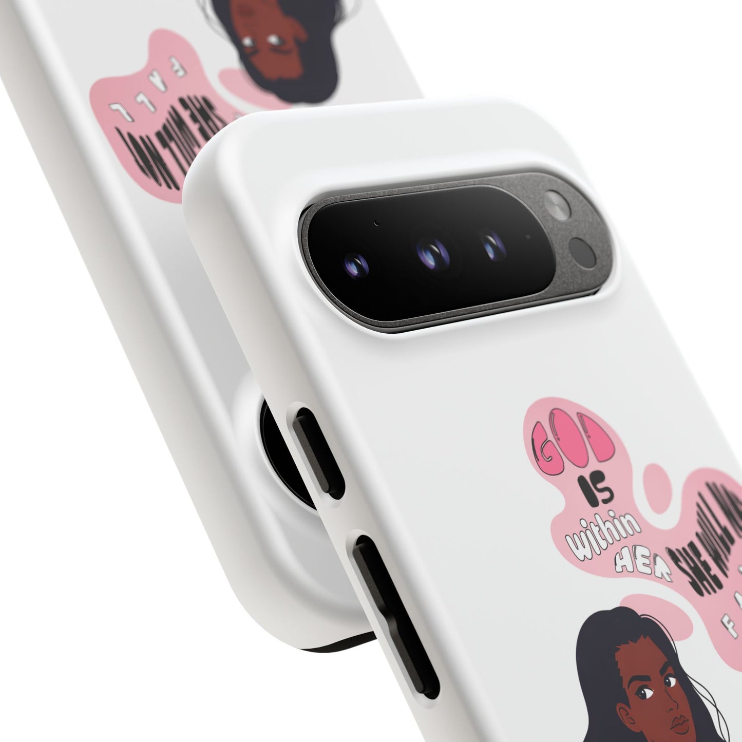 Phone Case — 'God is Within Her, She Will Not Fail' Inspirational Illustrated Case